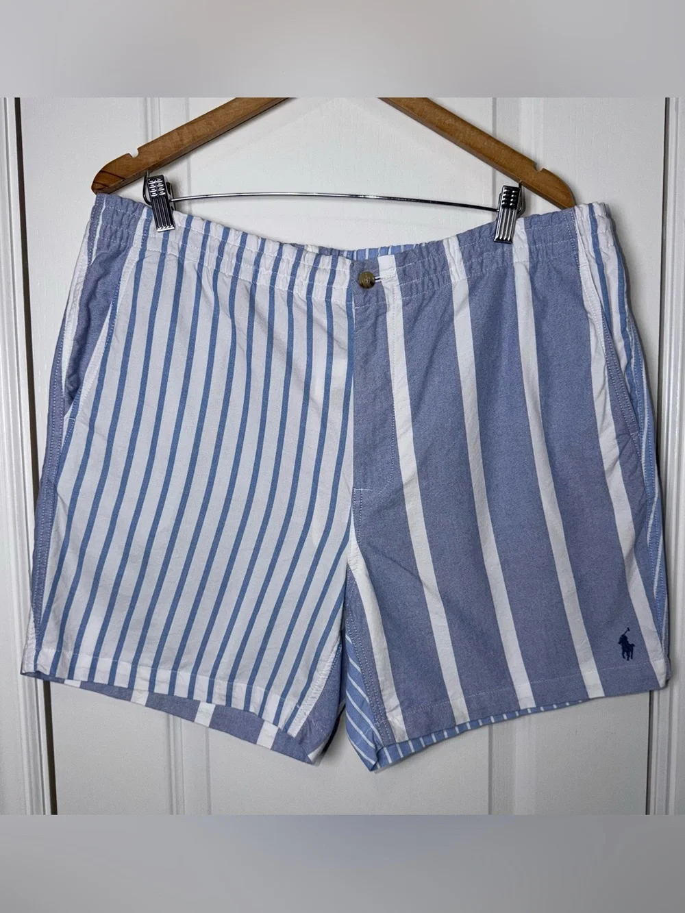Ralph Lauren Polo 6-Inch Prepster Oxford Blue White Stripe Short XXL